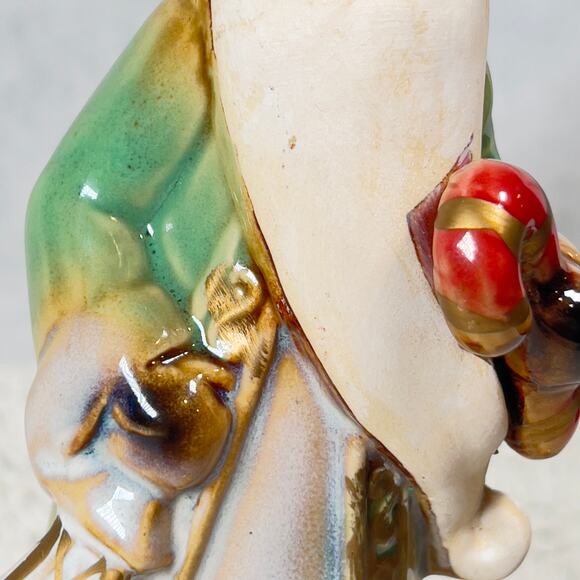 Christmas Vintage Santa Figurine Old World Style w/ Candy Cane Red Cardinal - Picture 5 of 11